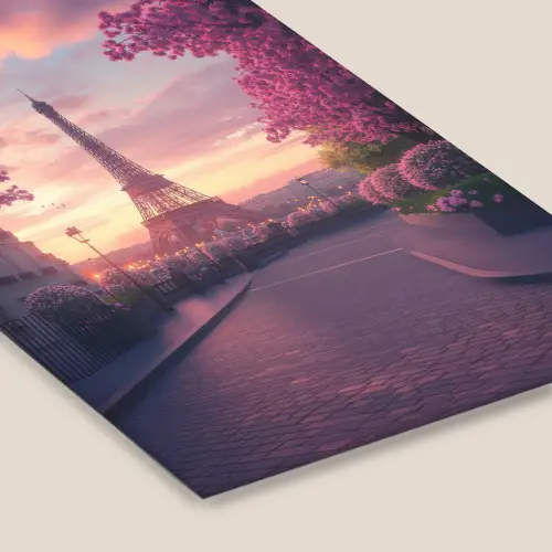 Eiffeltoren - Parijs - Roze fotolijst zwart zonder passe partout klein -zsfeer6