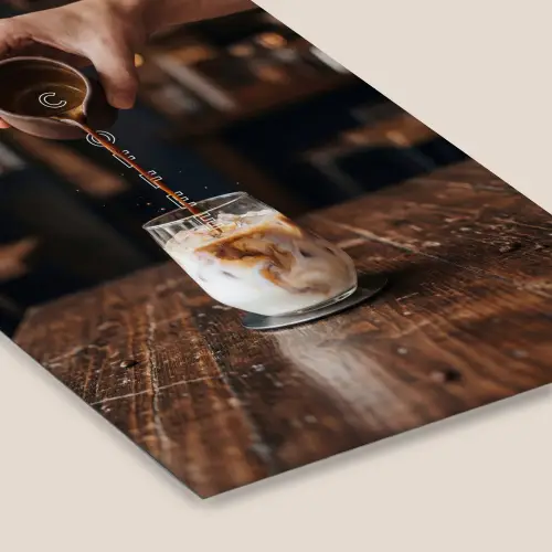 Espresso - Melk - Café fotolijst zwart zonder passe partout klein -zsfeer6