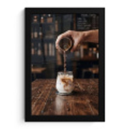 Espresso - Melk - Café fotolijst zwart zonder passe partout klein -3d
