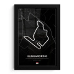 F1 - Hongarije - Auto - Racebaan - Hungaroring - Zwart fotolijst zwart zonder passe partout klein -3d