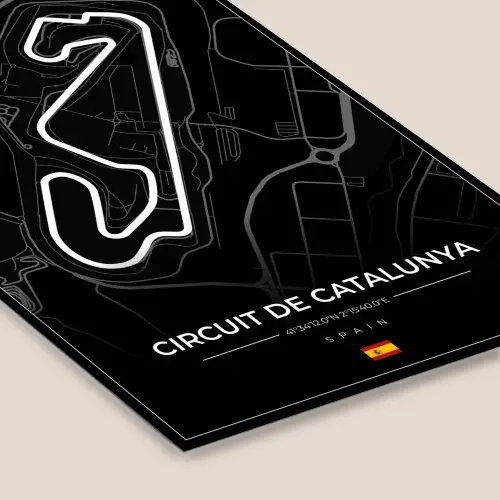 F1 - Racebaan - Circuit de Barcelona-Catalunya - Circuit - Spanje - Zwart fotolijst zwart zonder passe partout klein -zsfeer6