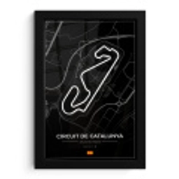 F1 - Racebaan - Circuit de Barcelona-Catalunya - Circuit - Spanje - Zwart fotolijst zwart zonder passe partout klein -3d