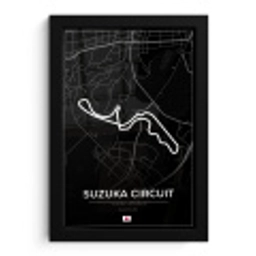 F1 - Racing - Japan - Suzuka Circuit - Racebaan - Zwart fotolijst zwart zonder passe partout klein -3d