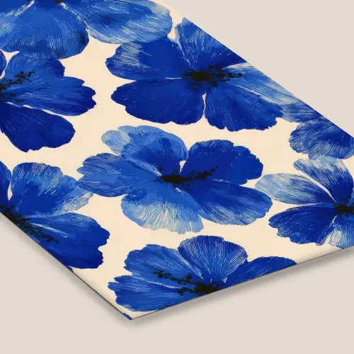 Bloemen - Blauw -Patroon - Wit fotolijst zwart zonder passe partout klein -zsfeer6