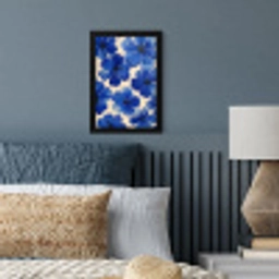Bloemen - Blauw -Patroon - Wit fotolijst zwart zonder passe partout klein -sfeer3