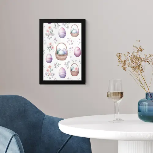 Bloemen - Paaseieren - Patroon fotolijst zwart zonder passe partout klein -sfeer4