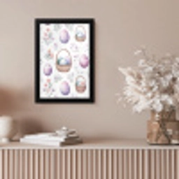 Bloemen - Paaseieren - Patroon fotolijst zwart zonder passe partout klein -sfeer5
