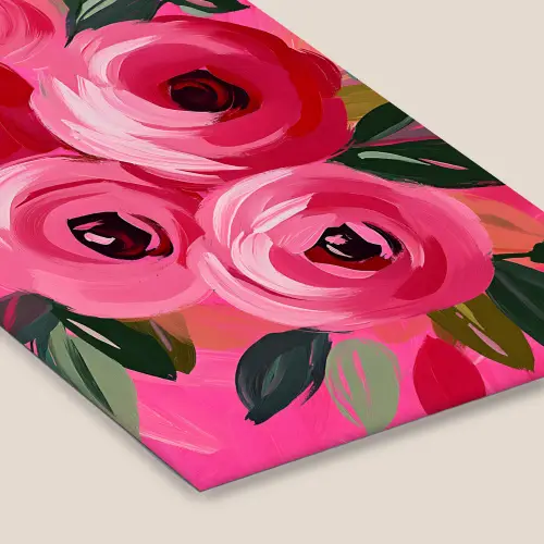 Bloemen - Verf - Roze fotolijst zwart zonder passe partout klein -zsfeer6