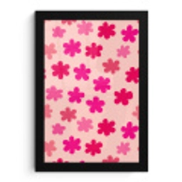 Bloemen - Patroon - Roze fotolijst zwart zonder passe partout klein -3d