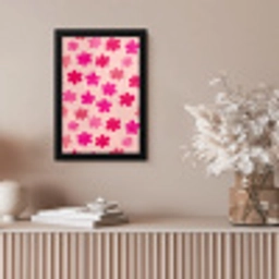 Bloemen - Patroon - Roze fotolijst zwart zonder passe partout klein -sfeer5