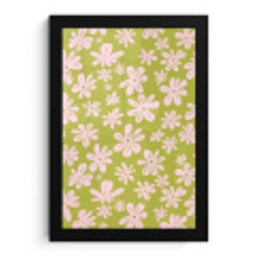 Bloemen - Roze - Getekend - Patroon fotolijst zwart zonder passe partout klein -3d