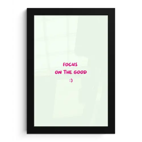 Focus - Beige - Roze - Smiley fotolijst zwart zonder passe partout klein -3d