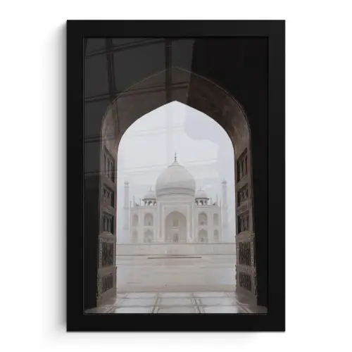 Donkere poort - Symmetrische koepel - Minaretten fotolijst zwart zonder passe partout klein -3d