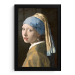 Meisje met de Parel - Schilderij van Johannes Vermeer fotolijst zwart zonder passe partout klein -3d