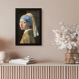 Meisje met de Parel - Schilderij van Johannes Vermeer fotolijst zwart zonder passe partout klein -sfeer5