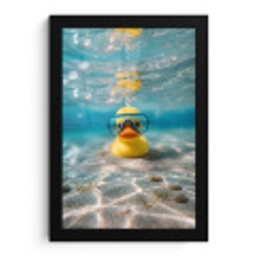 Duikbril - Eend - Water fotolijst zwart zonder passe partout klein -3d
