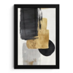 Goud - Rechthoeken - Cirkels - Abstract fotolijst zwart zonder passe partout klein -3d