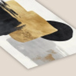 Goud - Rechthoeken - Cirkels - Abstract fotolijst zwart zonder passe partout klein -zsfeer6