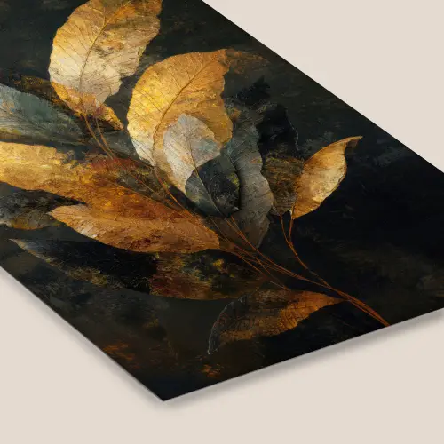 Gouden Bladcompositie – Botanische Luxe fotolijst zwart zonder passe partout klein -zsfeer6