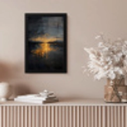 Gouden Reflectie op Water fotolijst zwart zonder passe partout klein -sfeer5