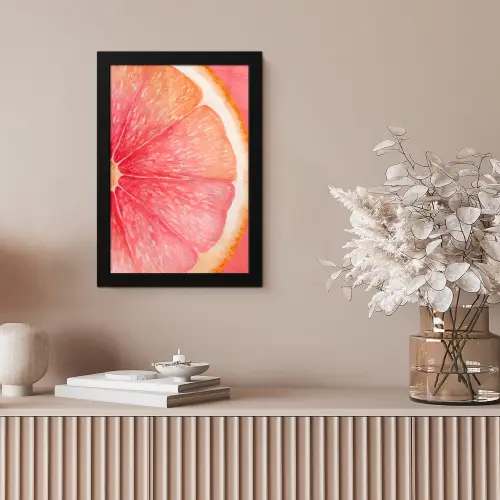 Grapefruit - Roze - Levendig fotolijst zwart zonder passe partout klein -sfeer5