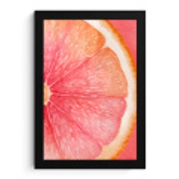 Grapefruit - Roze - Levendig fotolijst zwart zonder passe partout klein -3d