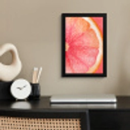 Grapefruit - Roze - Levendig fotolijst zwart zonder passe partout klein -sfeer1