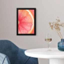 Grapefruit - Roze - Levendig fotolijst zwart zonder passe partout klein -sfeer4