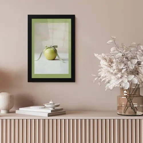 Groen - Appel - Strikje fotolijst zwart zonder passe partout klein -sfeer5