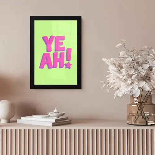 Groen - Neon - Quote fotolijst zwart zonder passe partout klein -sfeer5