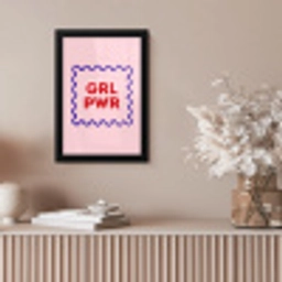 Grl pwr - Roze - Kader fotolijst zwart zonder passe partout klein -sfeer5