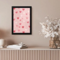 Hartjes - Patroon - Roze - Eenvoudig fotolijst zwart zonder passe partout klein -sfeer5