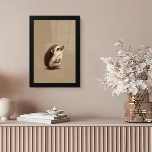 Egel - Snuitje - Bruin - Stekels fotolijst zwart zonder passe partout klein -sfeer5