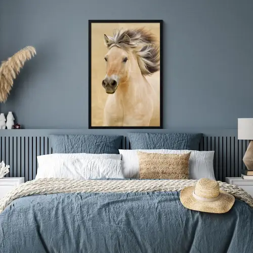 Paarden - Dieren - Manen - Portret fotolijst zwart zonder passe partout groot -sfeer3