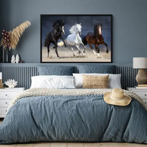 Paarden - Dieren - Zand fotolijst zwart zonder passe partout xxl -sfeer3