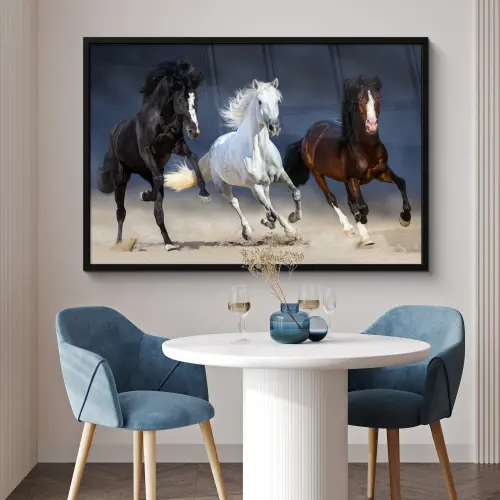 Paarden - Dieren - Zand fotolijst zwart zonder passe partout xxl -sfeer4