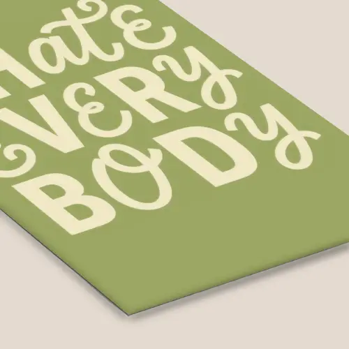 I hate everybody - Groen - Retro fotolijst zwart zonder passe partout klein -zsfeer6