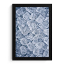 Ijsblokjes - Water - Blauw fotolijst zwart zonder passe partout klein -3d