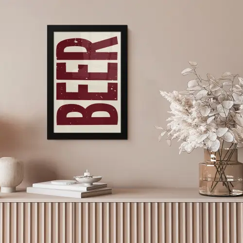 Japandi - Beer - Red - Retro fotolijst zwart zonder passe partout klein -sfeer5
