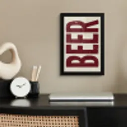 Japandi - Beer - Red - Retro fotolijst zwart zonder passe partout klein -sfeer1