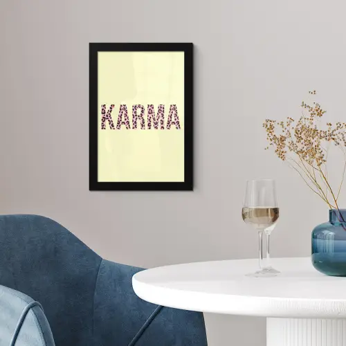 Karma - Luipaardprint - Geel fotolijst zwart zonder passe partout klein -sfeer4