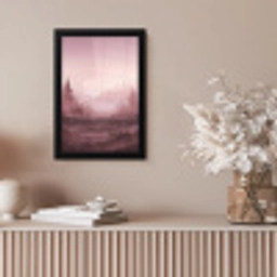 Landschap - Mistig - Roze fotolijst zwart zonder passe partout klein -sfeer5