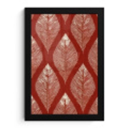 Bladeren - Rood - Elegant fotolijst zwart zonder passe partout klein -3d