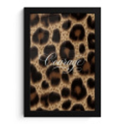 Luipaardprint - Bruin - Courage - Sierlijk fotolijst zwart zonder passe partout klein -3d