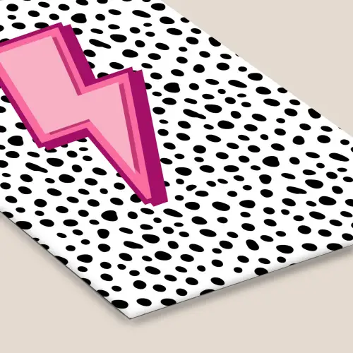 Bliksem - Roze - Stippen fotolijst zwart zonder passe partout klein -zsfeer6