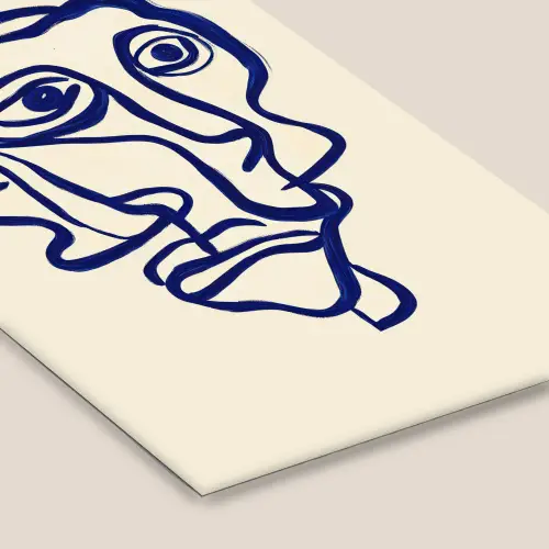 Lijntekening - Overlappende gezichten - Donkerblauw fotolijst zwart zonder passe partout klein -zsfeer6