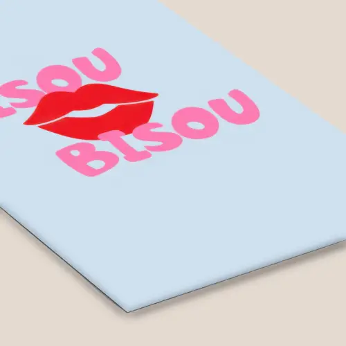 Lippen - Bisou - Blauw fotolijst zwart zonder passe partout klein -zsfeer6