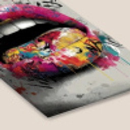 Lippen - Graffiti - Expressief fotolijst zwart zonder passe partout klein -zsfeer6
