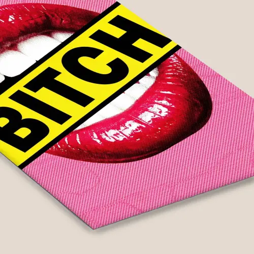 Lippen - Tekst - Kleurrijk fotolijst zwart zonder passe partout klein -zsfeer6