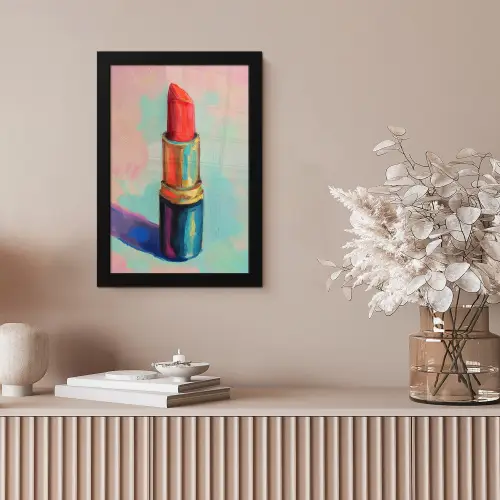 Lippenstift - Rood - Penseelstreken fotolijst zwart zonder passe partout klein -sfeer5